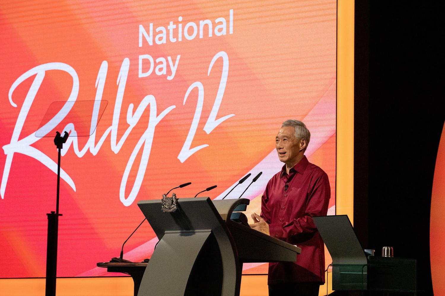 Prime Minister Lee Hsien Loong delivers the National Day Rally (NDR) speech at Institute of Technical Education headquarters in Ang Mo Kio on Aug 21, 2022. Prime Minister Lee Hsien Loong delivers the National Day Rally (NDR) speech at Institute of Technical Education headquarters in Ang Mo Kio on Aug 21, 2022.