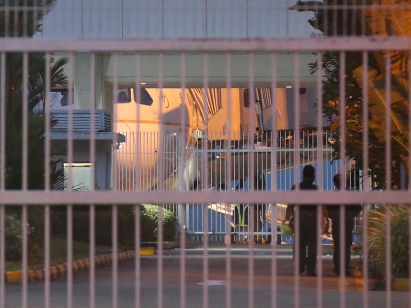 Sri Lanka's President Gotabaya Rajapaksa was believed to be onboard a Saudi Arabian Airlines plane, seen behind a gate of a VIP complex (pictured), after it arrived at Singapore's Changi Airport on July 14, 2022.