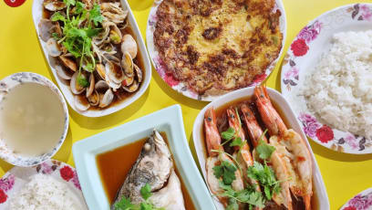 Tasty Steamed Sea Bass & Prawns With Free-Flow Rice & Soup From $5 At Circuit Rd Hawker Stall