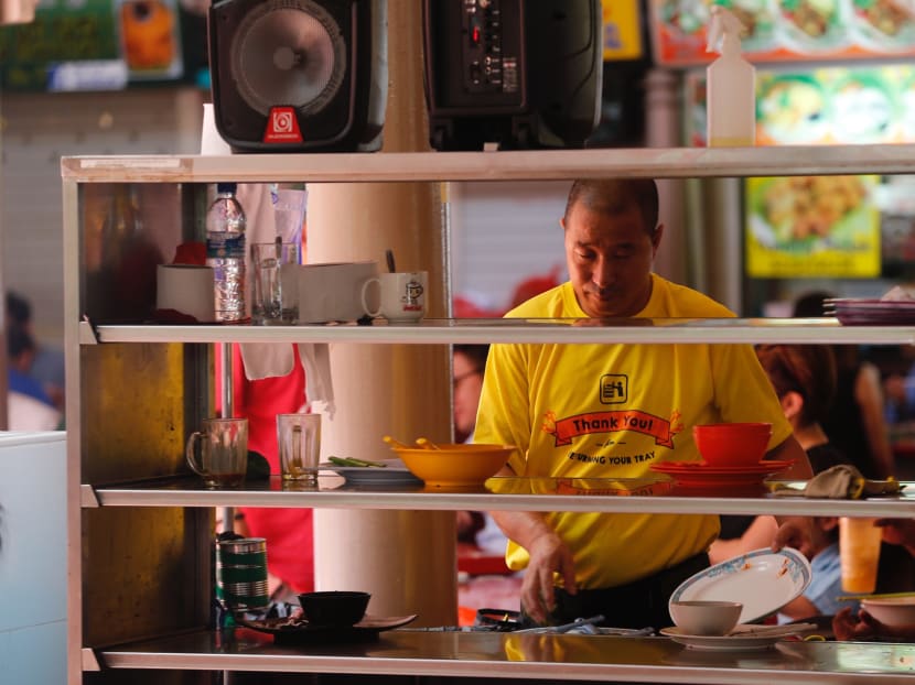 More customers returning trays at two hawker centres, thanks to