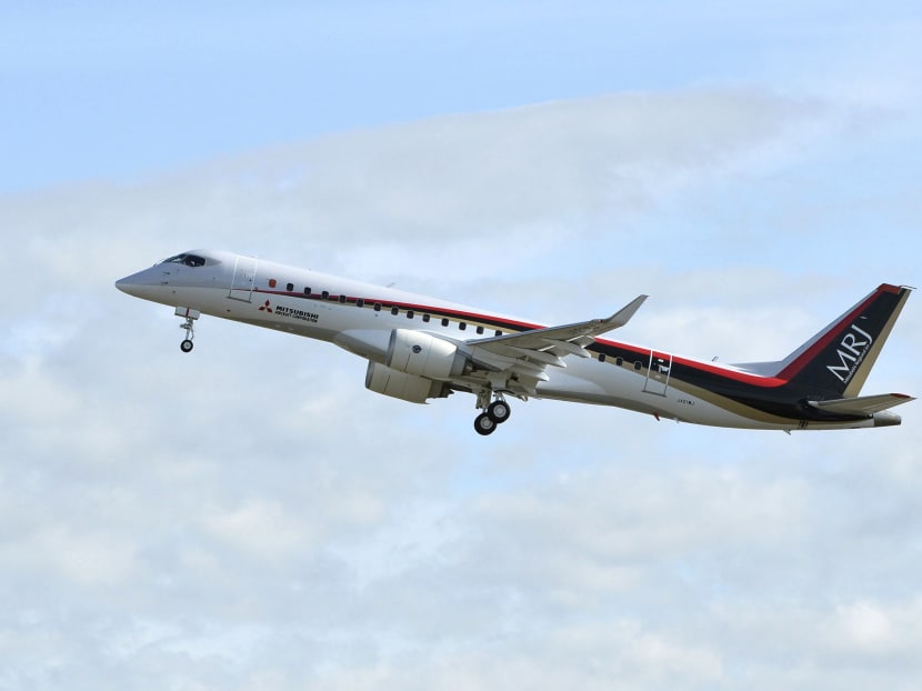 The Mitsubishi Regional Jet taking off on a test flight from Nagoya. It is billed as an instrument of national pride and industrial renewal. Photo: Reuters