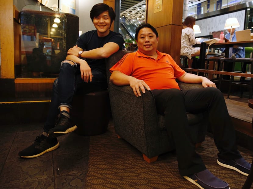 Mr Tan Wang Ren with his mentor and former teacher Ng Chee Keong, who lent him S$13,000 to pay for his flat. Mr Tan Wang Ren with his mentor and former teacher Ng Chee Keong, who lent him S$13,000 to pay for his flat.