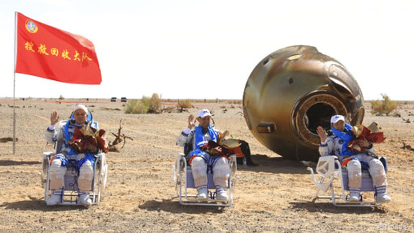 Chinese astronauts return after 90-day mission to space station Chinese astronauts return after 90-day mission to space station