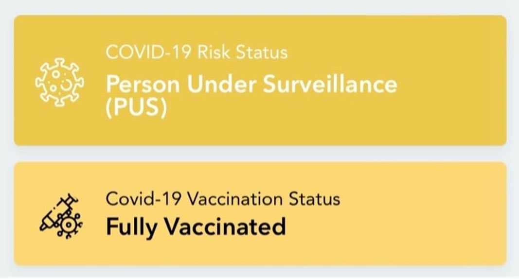 Sejahtera status my Vaccination status