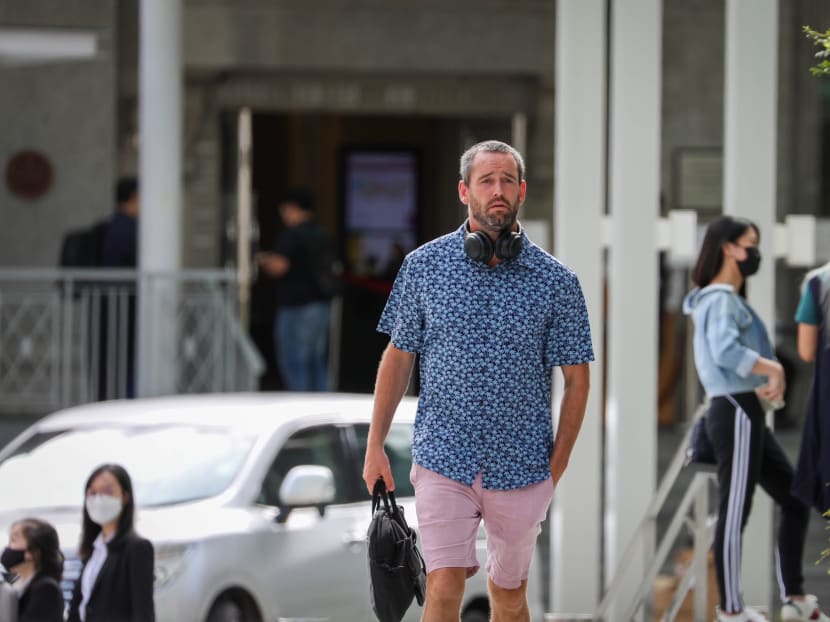 Benjamin Glynn arriving at the State Courts on July 2, 2021. Benjamin Glynn arriving at the State Courts on July 2, 2021.