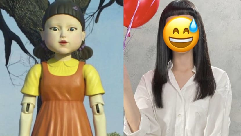 Netizens Say This 16-Year-Old Hongkong Singer Looks Like The Robot Doll In Squid Game