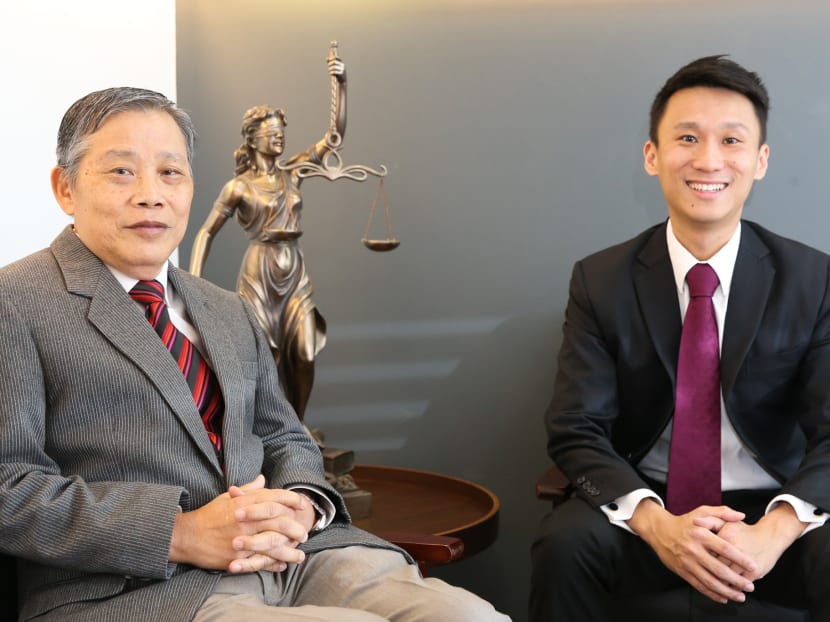 If not for Mr Peter Low’s (left) guiding hand, lawyer Choo Zheng Xi said he would not have been able to rise so quickly from an associate in 2012 to being a named partner in five years.