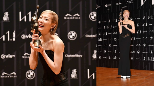 郑秀文获金像奖“最佳女主角”　礼服居然来自H&M！