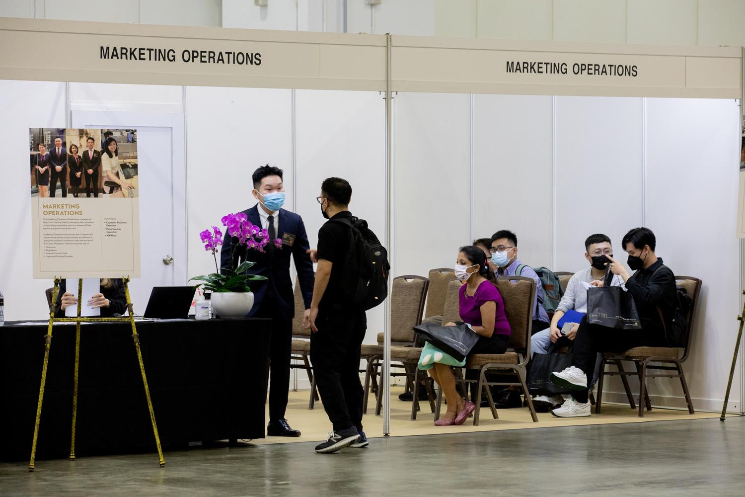 A job fair at the Sands Expo and Convention Centre on May 31, 2022. Stories of successful job hunts by fresh graduates have become more common this year amid an increasingly buoyant job market — a stark turnaround from the situation that the graduating cohorts in 2020 and 2021 faced when the pandemic threw everything helter-skelter.