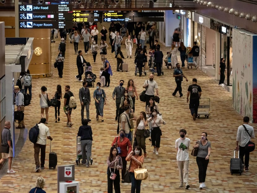 People at Changi Airport Terminal 1 on Dec 29, 2022.