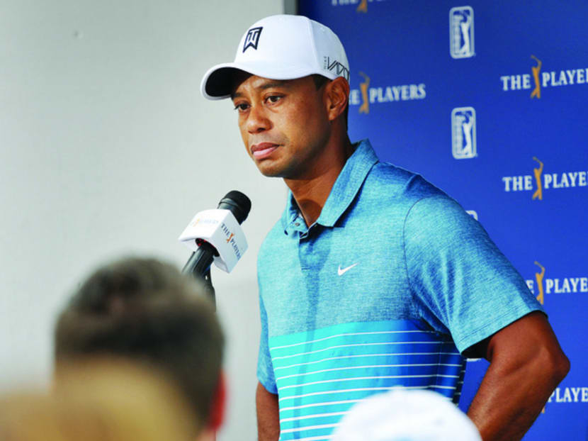 Woods after a practice round for The Players Championship in Florida yesterday. In contrast to his traditional ‘I’m here to win’ declaration, he was honest enough to acknowledge that it may take him a few tournaments to return to match fitness. PHOTO: AP