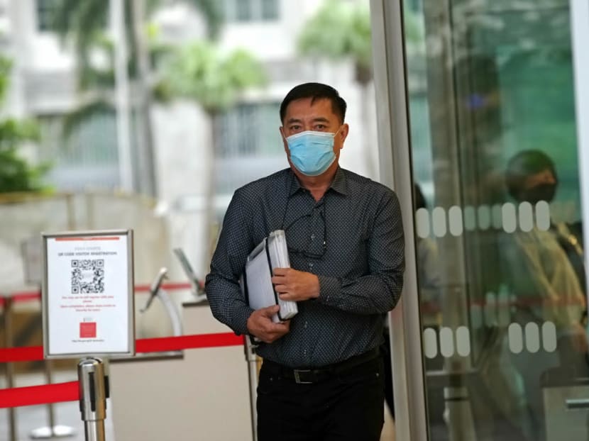 In court on Dec 2, 2020, Ng Aik Leong, also known as Huang Yiliang (pictured), burst into a loud reading of a transcript containing several vulgarities that he had allegedly used on his worker even though he was not asked to do so.