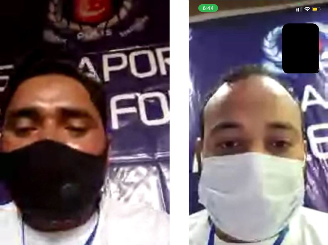 Some scammers initiate a video call through messaging applications while dressed in a uniform similar to that of police officers in Singapore. Some scammers initiate a video call through messaging applications while dressed in a uniform similar to that of police officers in Singapore.