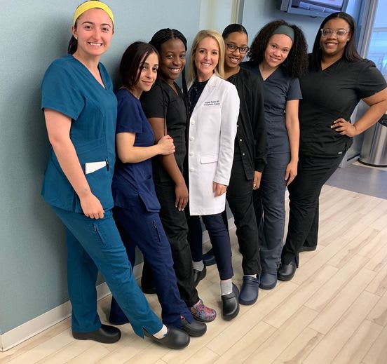 Nurses in crocs store