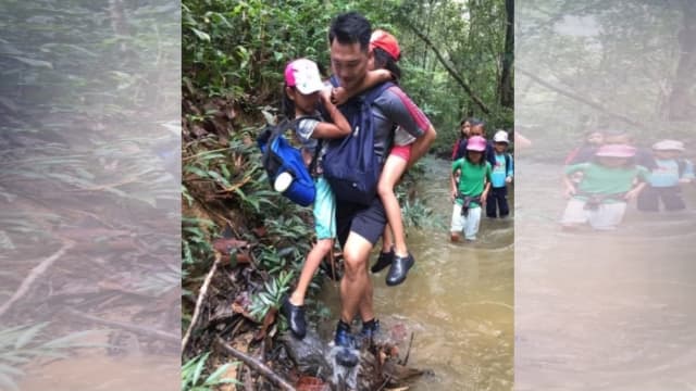 马国砂州男教师率22学生  跋山涉水找网络上课