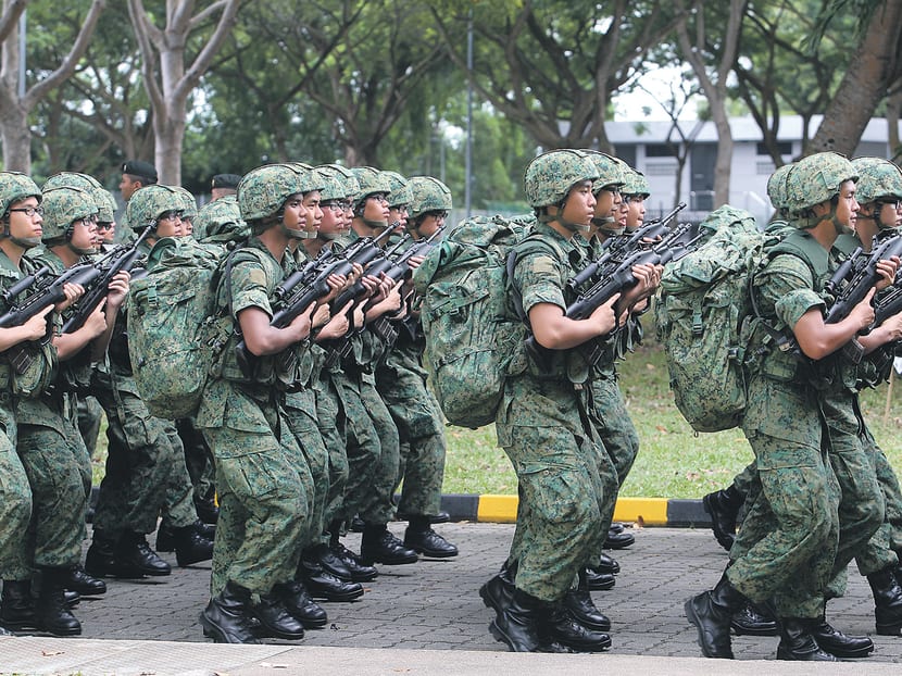 National Service recruits at the SAF Basic Military Training camp. TODAY file photo