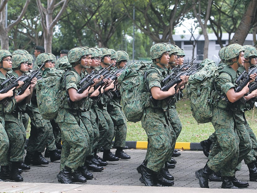 National Service recruits at the SAF Basic Military Training camp. TODAY file photo National Service recruits at the SAF Basic Military Training camp. TODAY file photo