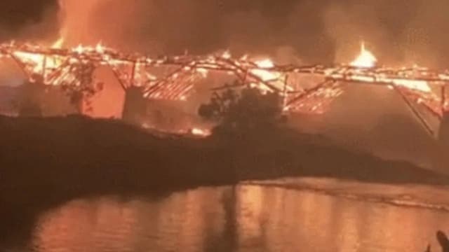 福建近千年木桥大火 严重烧毁并坍塌