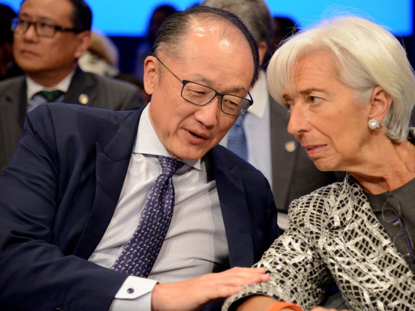 World Bank Group president Jim Yong-kim with International Monetary Fund (IMF) managing director Christine Lagarde prior to the start of the Development Committee Plenary in April. Photo: Reuters