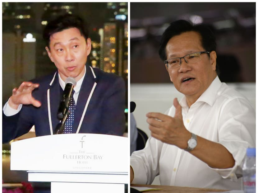 FAS presidential hopefuls Bill Ng and Lim Kia Tong. Photos: Hougang United Facebook Page and TODAY
