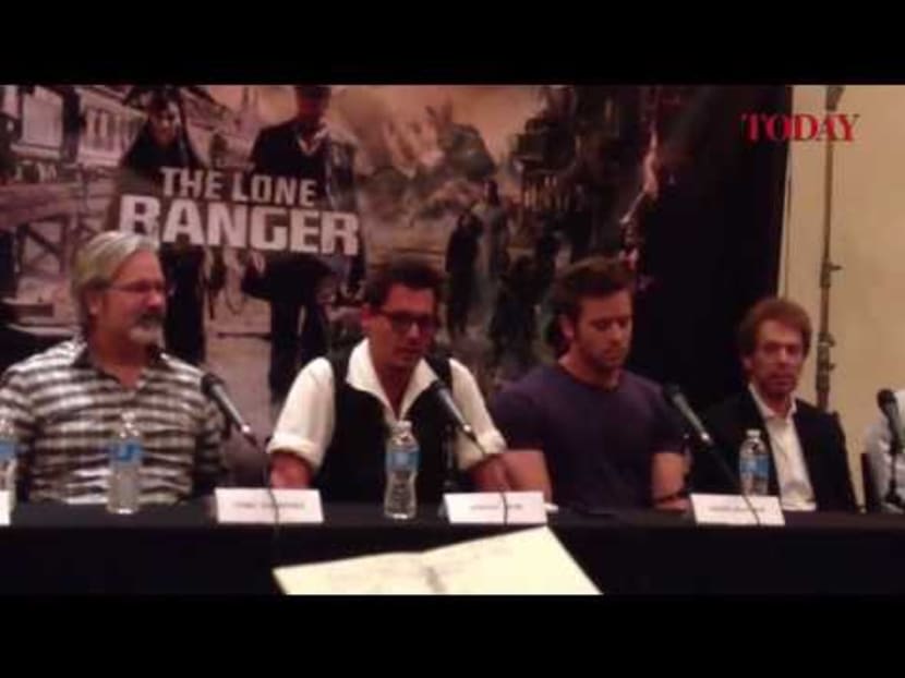 Johnny Depp at the Lone Ranger Press Conference