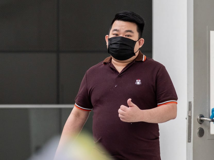 Tan Yeow Chong, 40, leaving the State Courts on Jan 24, 2022.