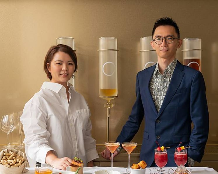 The couple serving chwee kueh, laksa and teh tarik in their Taipei cafe