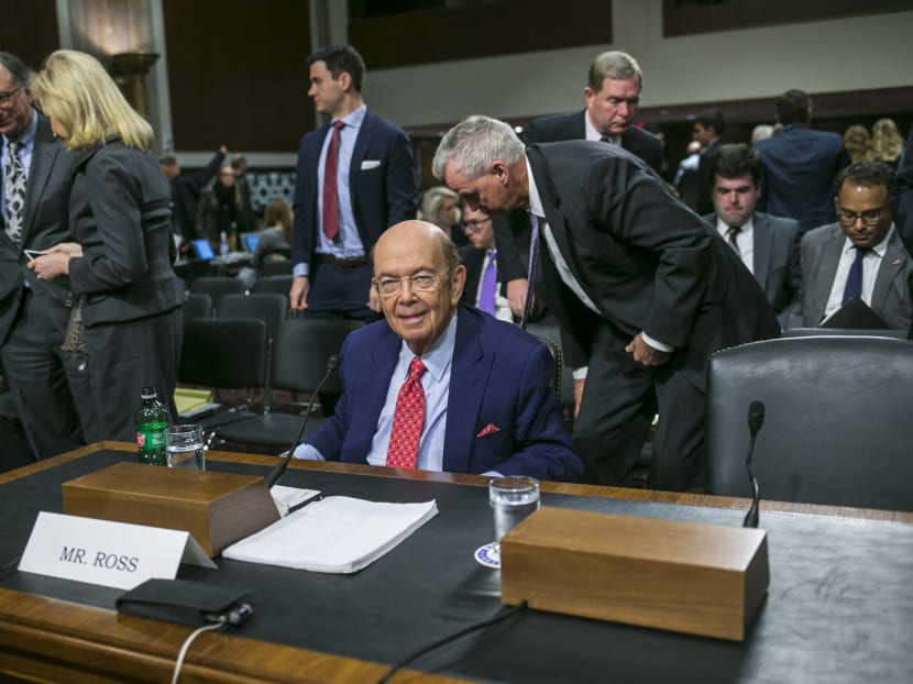 Mr Wilbur Ross, Donald Trump's nominee for Commerce Secretary, after his confirmation hearing before the Senate Committee on Commerce, Science and Transportation, on Capitol Hill in Washington, Jan 18, 2017. Ross vowed on Wednesday to make sweeping changes to the North American Free Trade Agreement his top priority. Photo: NYT