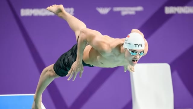 张正伟澳洲50米蝶泳预赛名列第一 刷新亚洲纪录