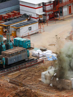 The second detonation of a World War II aerial bomb going off at about 1.45pm in Upper Bukit Timah on Sept 26, 2023.