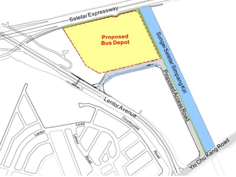 The location of Sungei Seletar Bus Depot, where the winning company of the Seletar bus package will be based out of. Map: LTA