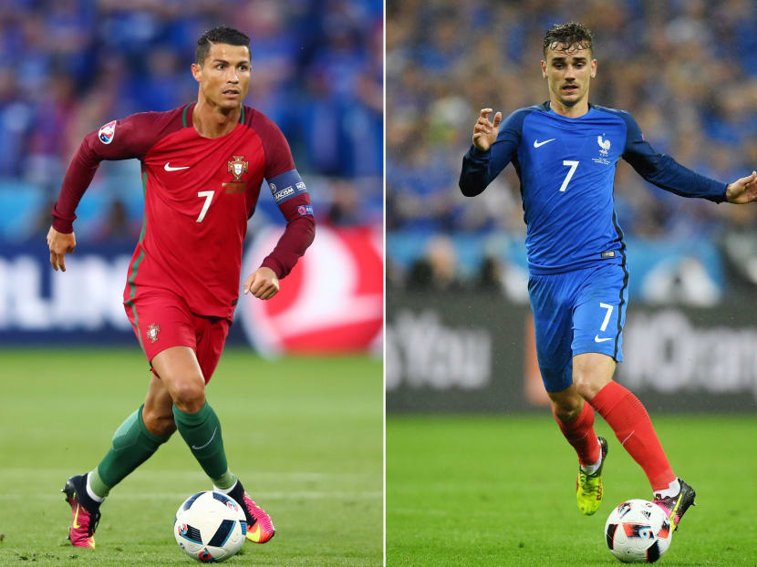 Cristiano Ronaldo of Portugal (L) and Antoine Griezmann of France. Photo: Getty Images
