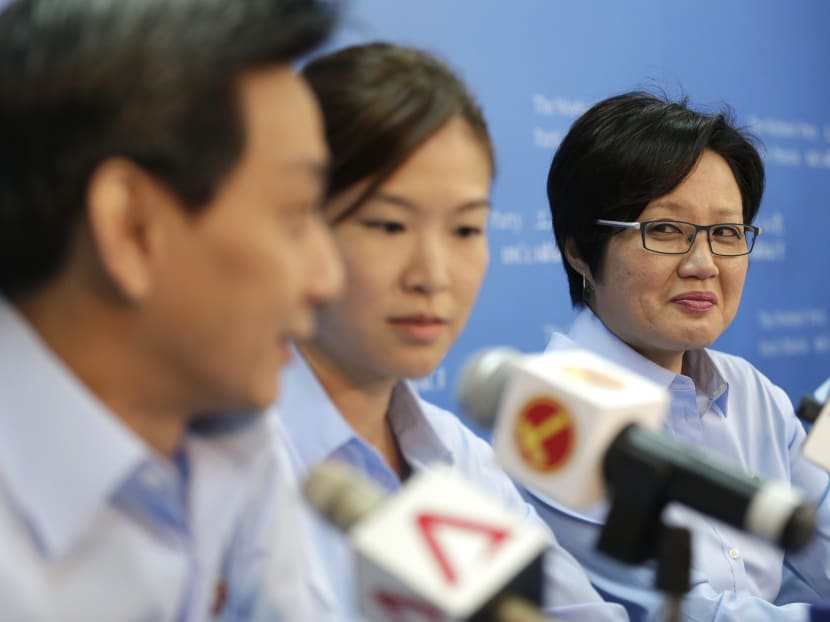 Workers’ Party chairman Sylvia Lim (right) says the People’s Action Party is ‘a formidable opponent’ with ‘a huge machinery and grassroots network’ behind it, but her party’s Aljunied team ‘will do its best to stay the course’. Photo: Wee Teck Hian