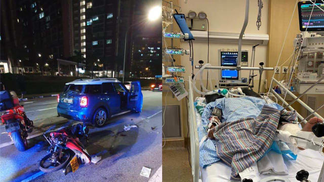 武吉巴督摩托车与汽车相撞 骑士被送入加护病房