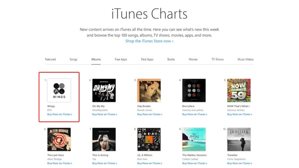 BTS Sweeps 97 Charts On ITunes With Wings 8days bts-sweeps-97-charts-on-itunes-with-wings-8days