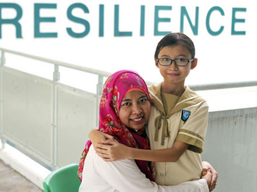 Madam Siti Habsah and her daughter Safi Arinah. Photo: Don Wong