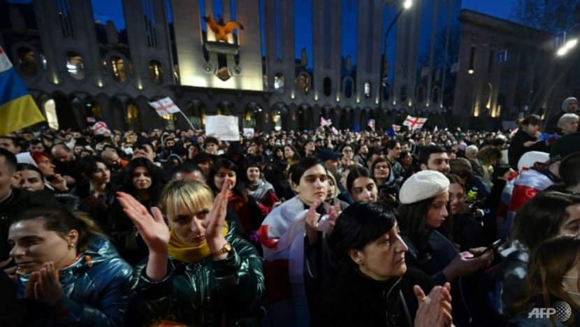Tens of thousands protest 'foreign agent' Bill in Georgia Tens of thousands protest 'foreign agent' Bill in Georgia