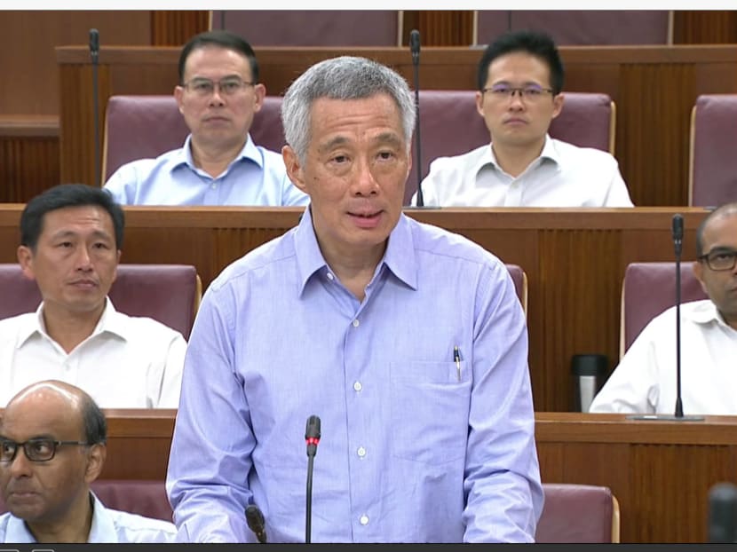 Screengrab of Prime Minister Lee Hsien Loong delivering his speech in Parliament on July 3, 2017.