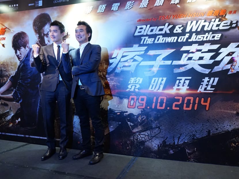 Actor Mark Chao and director Tsai Yueh-hsun let the fists fly in Black and White: The Dawn of Justice. Photo: Hon Jing Yi