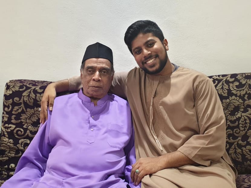 Mr Muhammad Shafiq Abdul Rahman, 25, had an emotional reunion with his 84-year-old grandfather, Mr Moideen Kutty on Saturday (June 6).