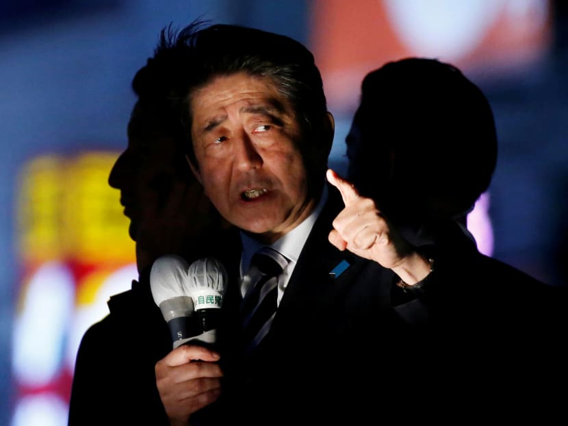 Japan's Prime Minister Shinzo Abe, leader of the Liberal Democratic Party, speaks at an election campaign rally in Tokyo, Japan. Photo: Reuters