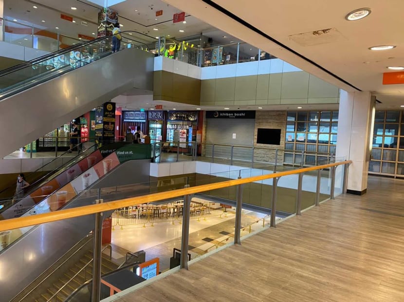 Usually bustling Novena Square was deserted on May 17, 2021 as the Phase 2 (heightened alert) restrictions took effect, to curb the spread of Covid-19. Usually bustling Novena Square was deserted on May 17, 2021 as the Phase 2 (heightened alert) restrictions took effect, to curb the spread of Covid-19.