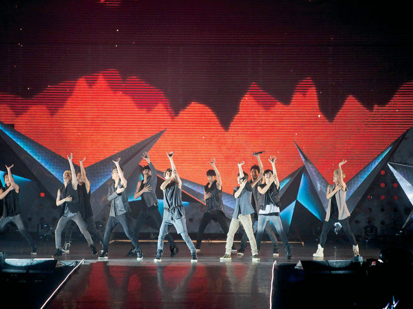 K-pop boy band EXO opened the concert with hits like MAMA and Let Out The Beast. Photo: Jason Ho