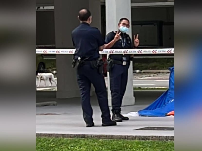 An image posted on social media showing the scene of an unnatural death. An image posted on social media showing the scene of an unnatural death.