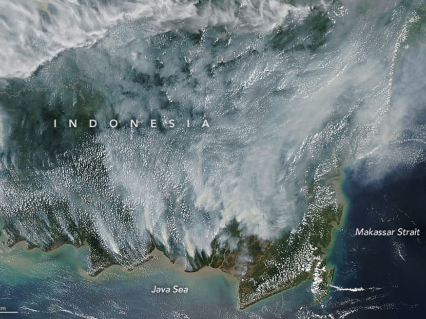A blanket of smoke over Borneo on Sept 15.