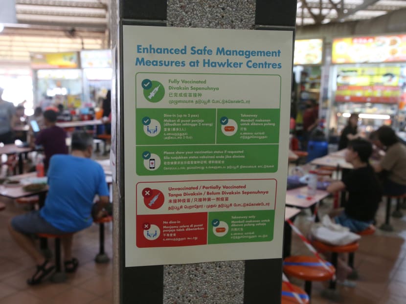 The National Environment Agency has been engaging hawkers’ associations and town councils to look into setting up access control and checking systems, the Ministry of Health said.
