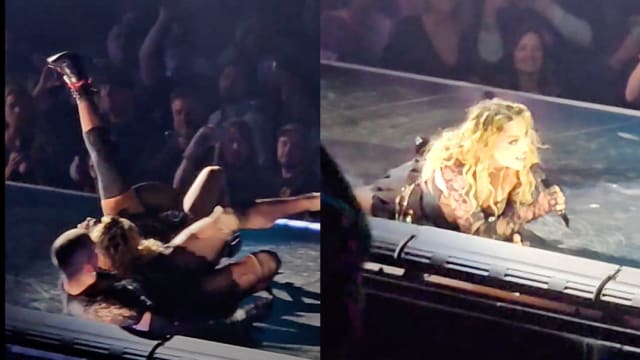 Madonna台上摔倒　被发现疑对嘴演唱