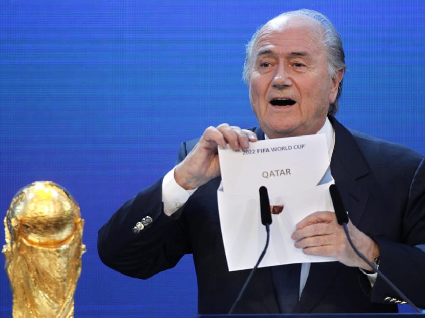 In this Dec 2, 2010 file photo FIFA President Sepp Blatter announces Qatar as the host of the the 2022 World Cup in Zurich, Switzerland. Photo: AP