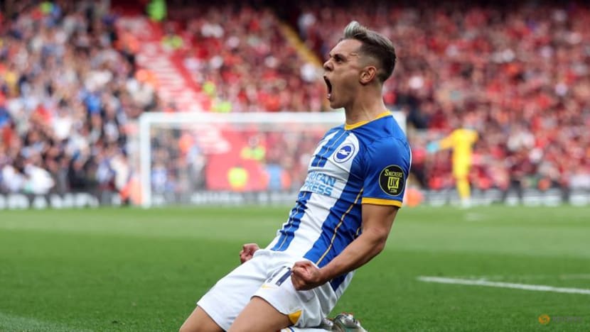 Trossard hat-trick earns Brighton hard-fought draw at Liverpool