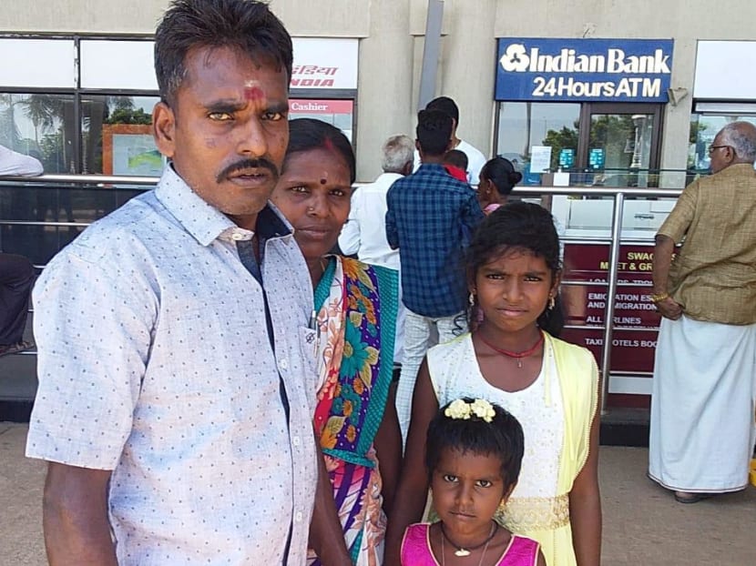 Alagu Periyakarrupan with his wife Ms A Panjali and their two younger daughters Ranjini, 11, and Rekha, six.